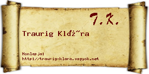 Traurig Klára névjegykártya