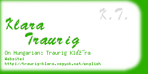 klara traurig business card